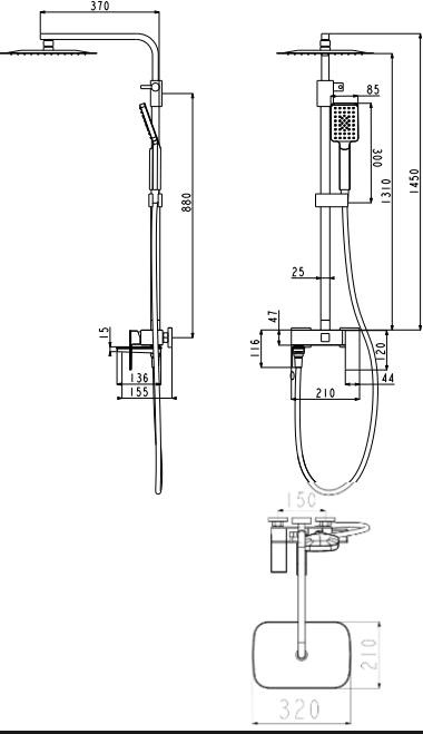 Душевая стойка FILARETE Linea FL2060 (Никель)