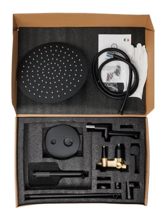 Set de duș FILARETE Roun FL1020 (Negru mat)