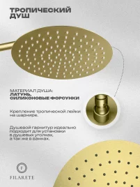დაფარული საშხაპე სისტემა FILARETE Roun FL1026 (მეთ ოქრო)