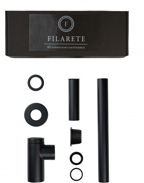 Сифон для раковины FILARETE FL70 (Черный матовый)