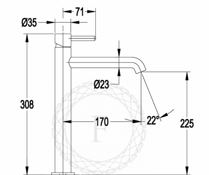 Cмеситель для раковины FILARETE Roun FL6020 (Черный матовый)