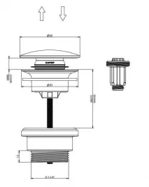Донный клапан FILARETE FL75 (Золото)