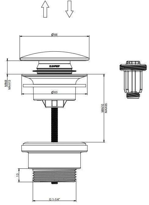 Донный клапан FILARETE FL75 (Золото)