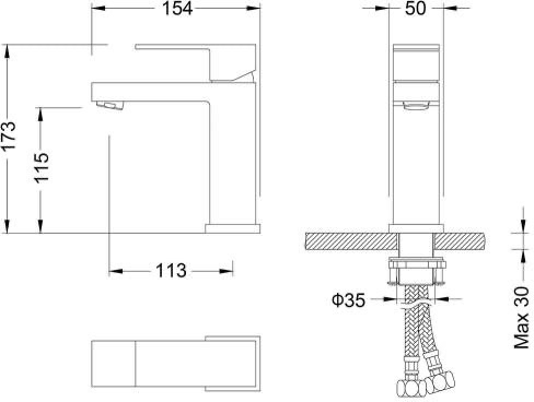 Cмеситель для раковины FILARETE Fing FL5040 (Черный матовый)