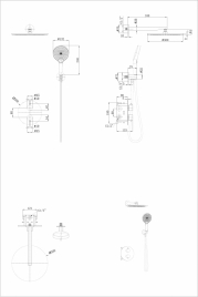 Душевая система скрытого монтажа FILARETE FL1053 с Термостатом Чёрный матовый