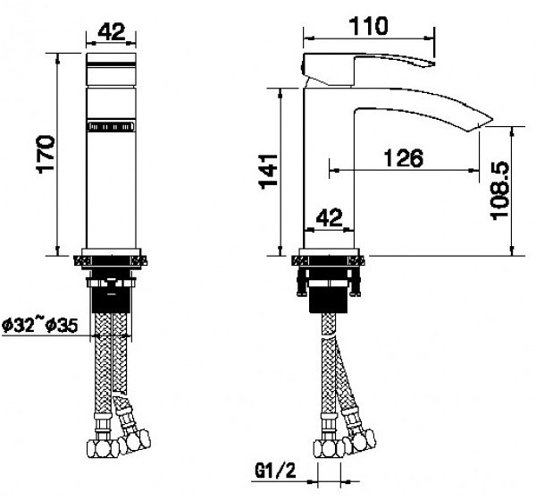 Cмеситель для раковины FILARETE Waterfall FL5010 (Никель)