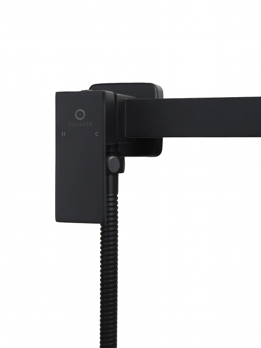 Смеситель наружный с гигиеническим душем FILARETE FL111 Чёрный матовый