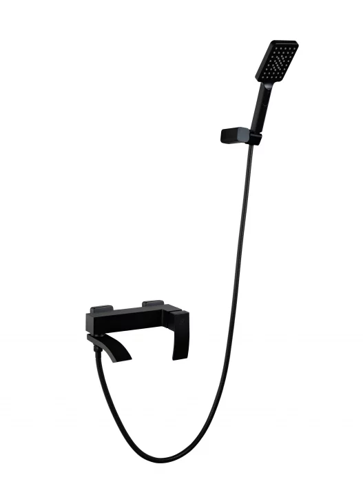 Bath mixer with shower FILARETE Waterfall FL2110 (Black matte)